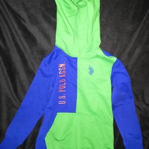 U.S. Polo Assn. Kids Vibrant Green and Blue Sweatshirt